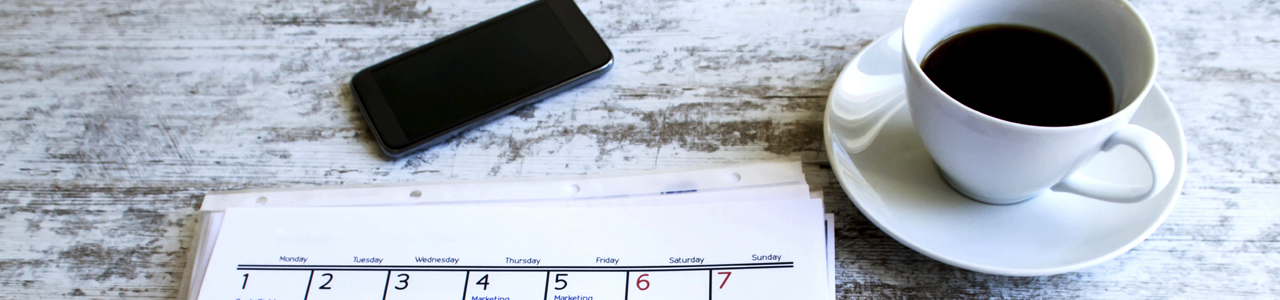 Calendar, iphone, coffee