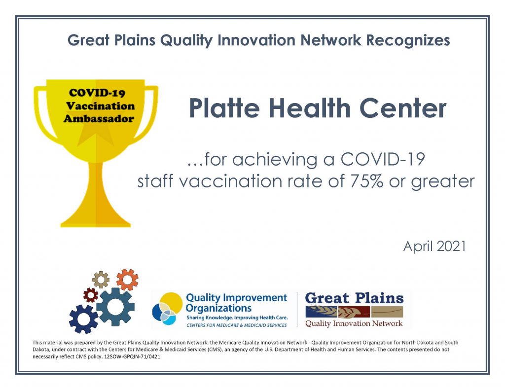 Platte Health Center Certificate