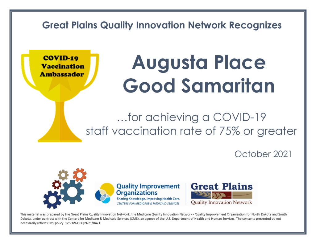 Augusta Place Good Samaritan Certificate
