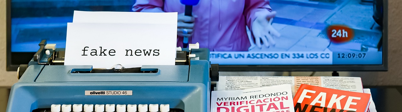 Fake News spelled on typewriter