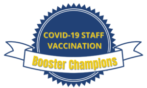 COVID-19 Staff Vaccination Booster Champions Logo