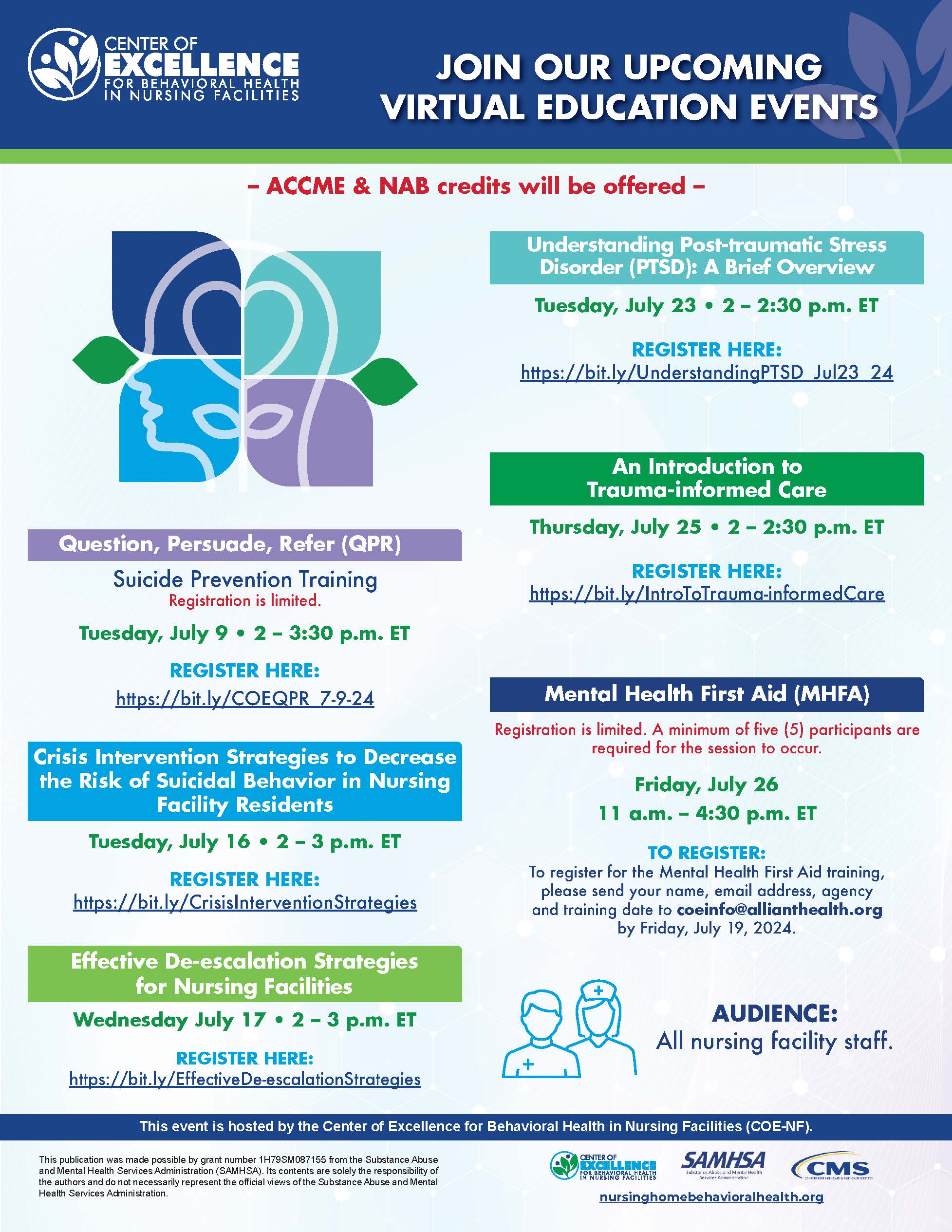 COE-NF July Training Event Flyer